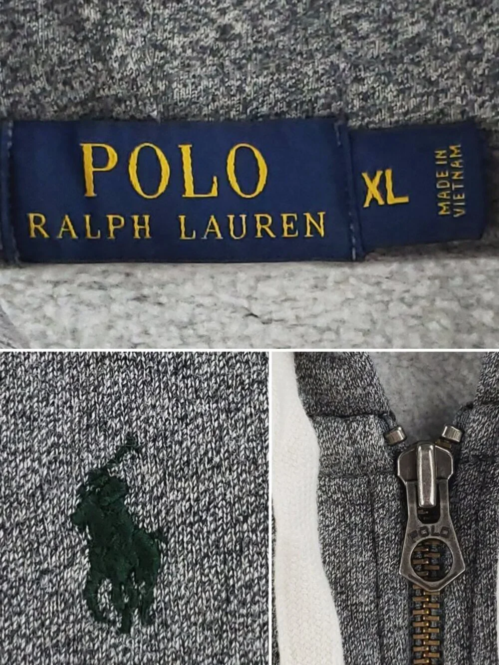 Polo Ralph Lauren Hoodie Jacket Pony Full Zip Fleece Men's XL